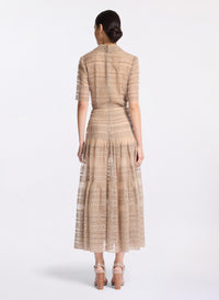 Embroidered Organza Midi Dress