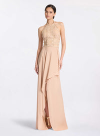 Silk and Lace Long Dress