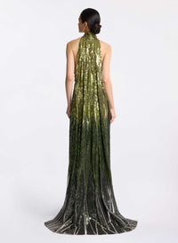 Embroidered Tulle Long Dress