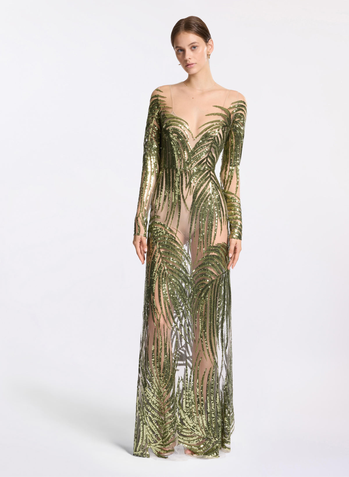 Elie Saab xs reef belt ELIE SAAB Belted strapless pleated embroidered sequined  main image 2