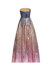 Gradient Sequin Flared Dress