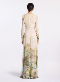 Printed Sequins Long Dress