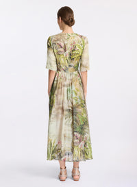 Oasis Printed Linen Dress