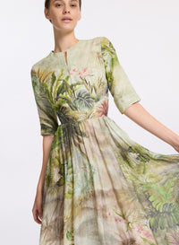 Oasis Printed Linen Dress