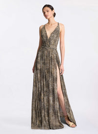 Animalier Print Silk Dress