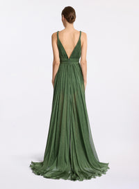 Printed Silk Long Dress