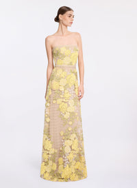 Tulle Embroidered Long Dress
