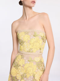 Tulle Embroidered Long Dress