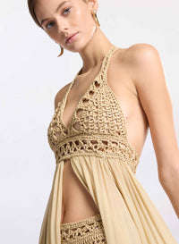 Crochet and Silk Dress