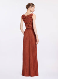 Marchesa Orange Crochet Dress