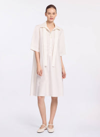 Monogram Embroidered Cotton Shirt Dress