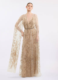 Sequin Embroidered Long Dress