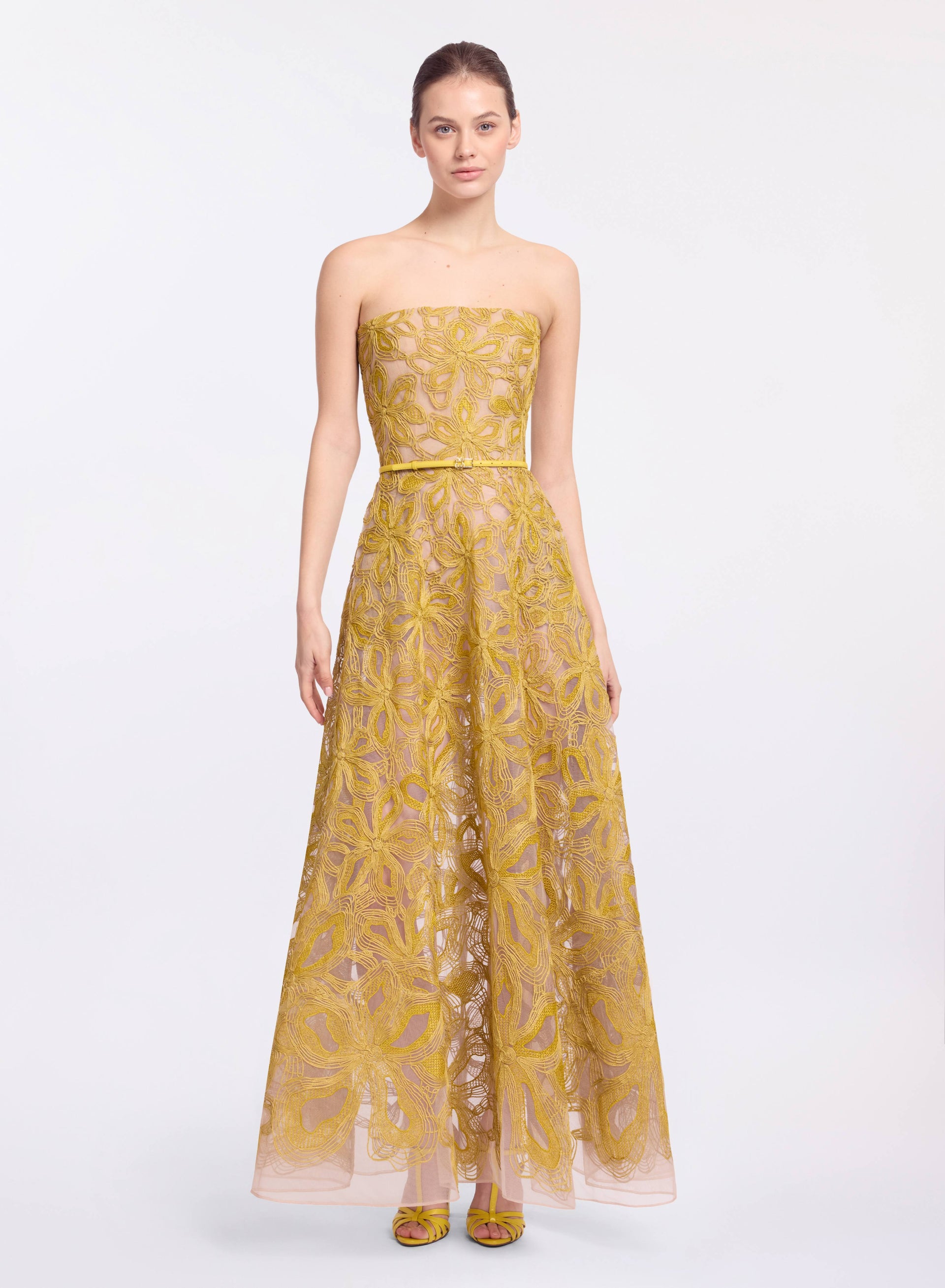 Floral Embroidered Strapless Dress  ELIE SAAB