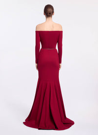 Structured Jersey Long Dress