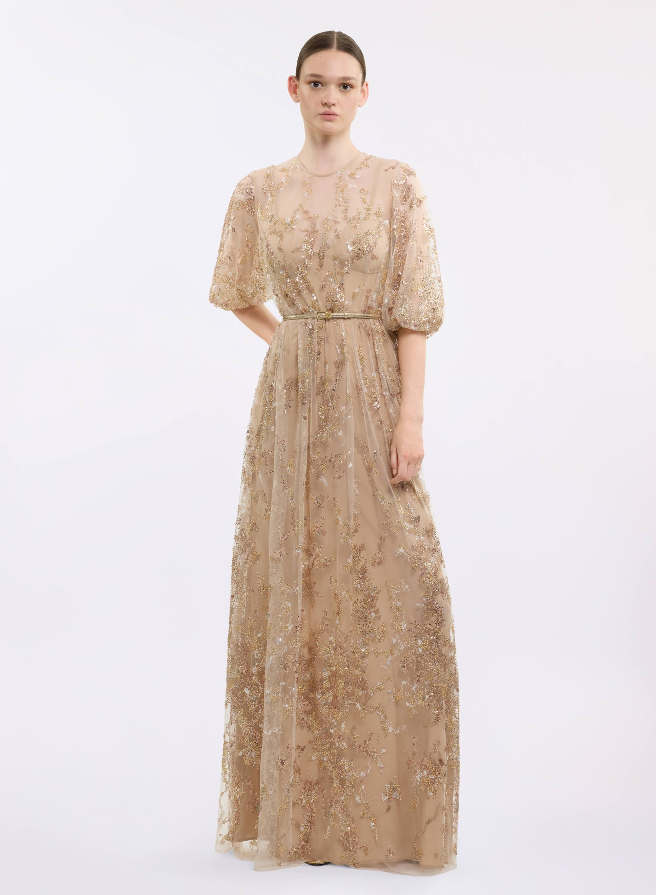 sequin embroidered maxi dress Long Prom Dress with Sequin Embroidery Purple / 0