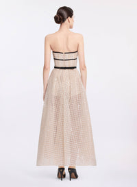 Strapless Pearl Midi Dress
