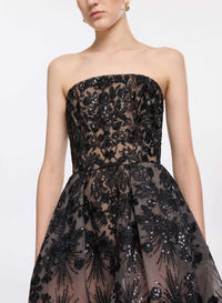 Sequin Embroidered Tulle Dress