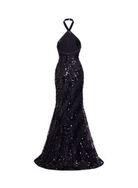 Sequins Halter Long Dress