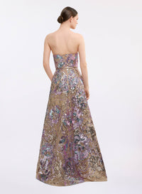 Sequin Embroidered Long Dress