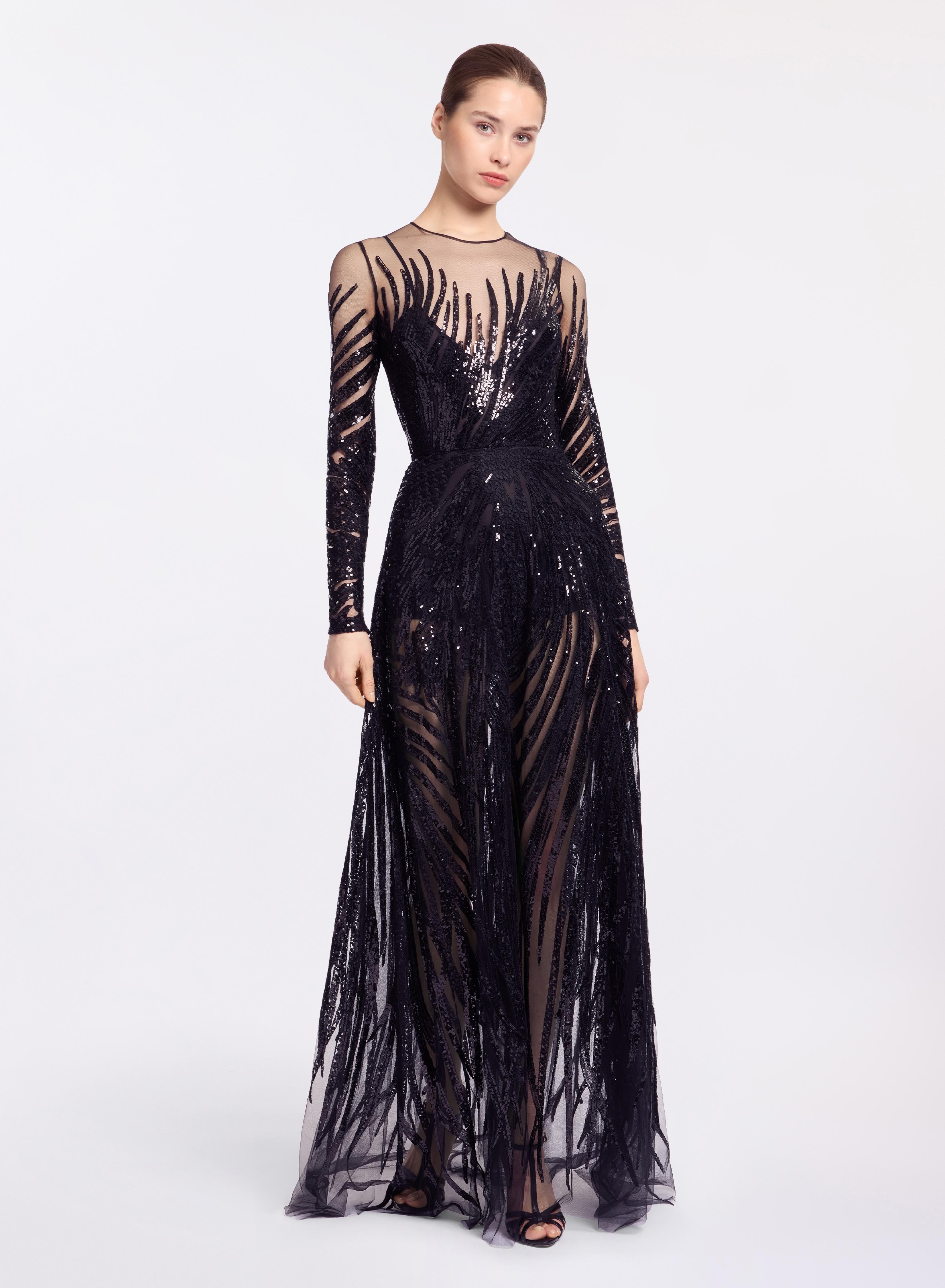elie saab Embroidered long dress Black Clearance | Clothing elie saab Embroidered long dress Black Clearance | Clothing
