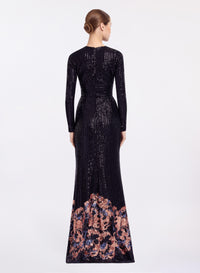 Sequin Embroidered Long Dress