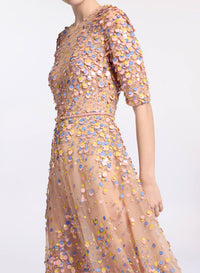 Sequin Embroidered Midi Dress