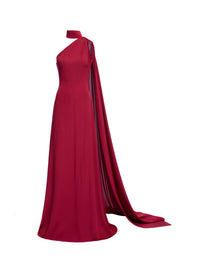 One-Shoulder Silk Long Dress
