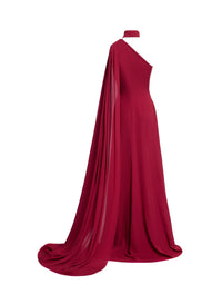 One-Shoulder Silk Long Dress