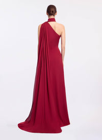 One-Shoulder Silk Long Dress