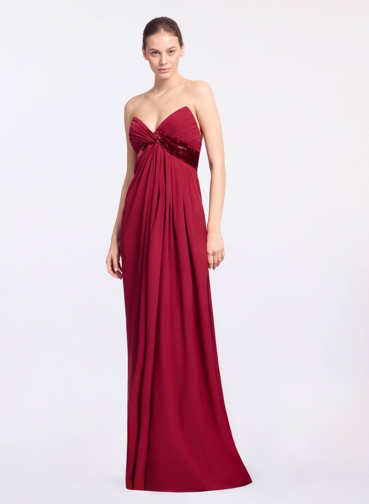 strapless open back dress Velvet Off Shoulder A-line Long Party Dress, Floor Length Prom Dress f –  formalgowns