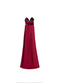 Silk and Velvet Long Dress