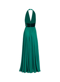 Silk and Velvet Long Dress