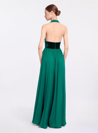 Silk and Velvet Long Dress