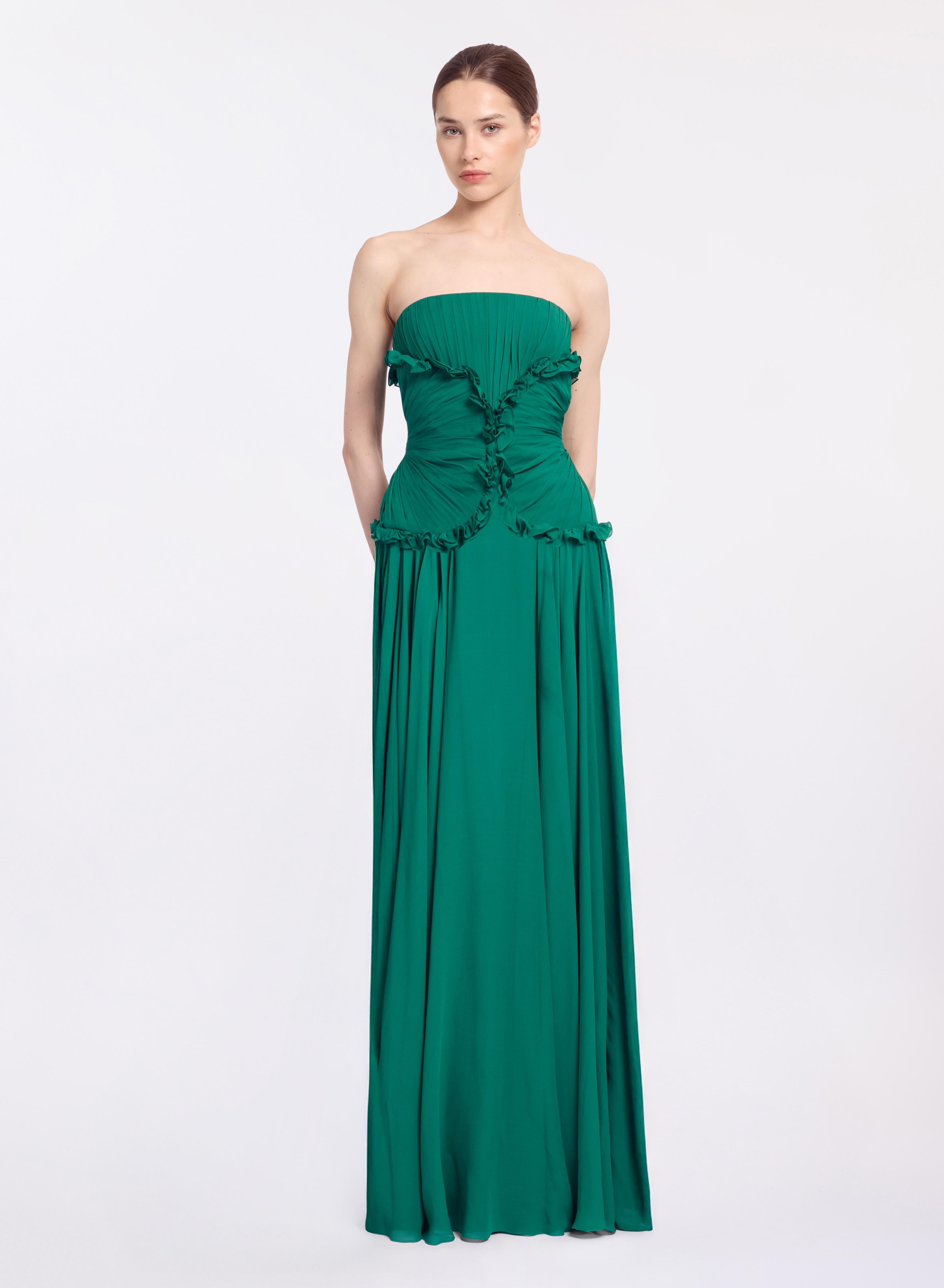 elie saab Silk long dress Absinthe Green | Clothing elie saab Silk long dress Absinthe Green | Clothing