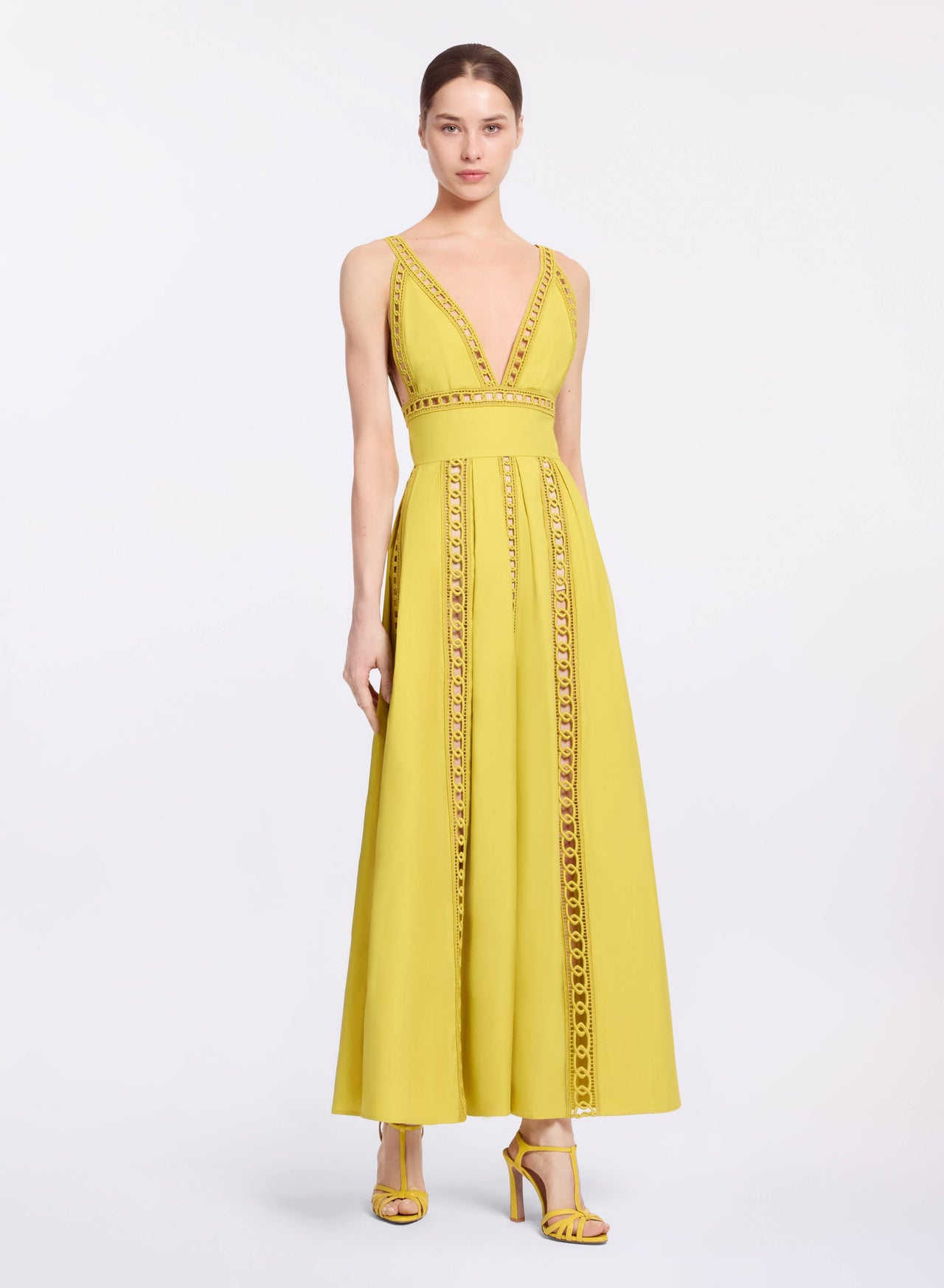 Trim Embellished Cotton Midi Dress – ELIE SAAB