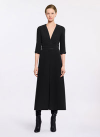 Embellished Wool Midi Dress