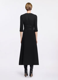 Embellished Wool Midi Dress