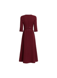 Embellished Wool Midi Dress