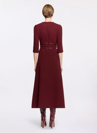 Embellished Wool Midi Dress