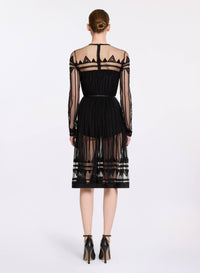 Embroidered Tulle Midi Dress