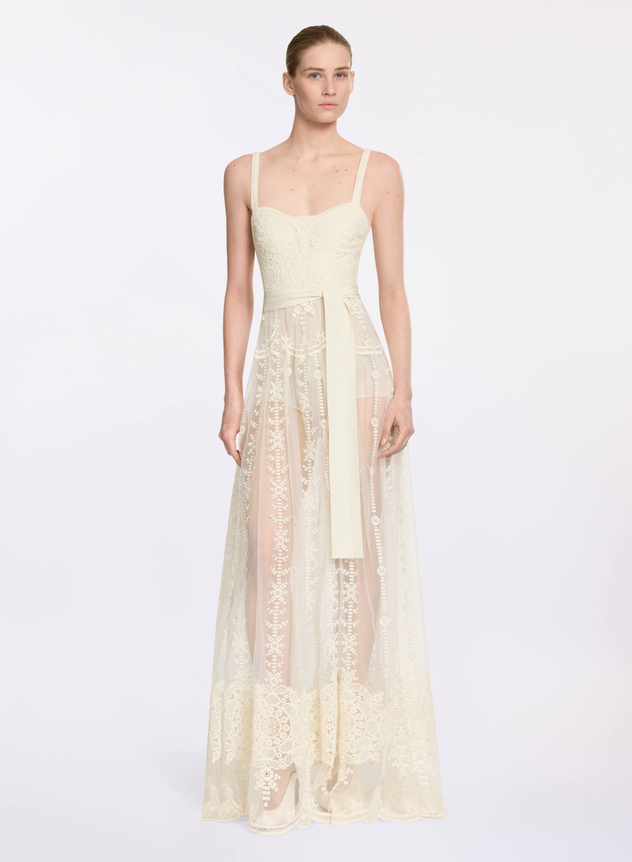 Embroidered Tulle Long Dress ELIE SAAB Embroidered Tulle Long Dress ELIE SAAB