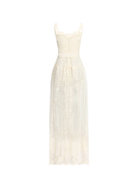 Embroidered Tulle Long Dress