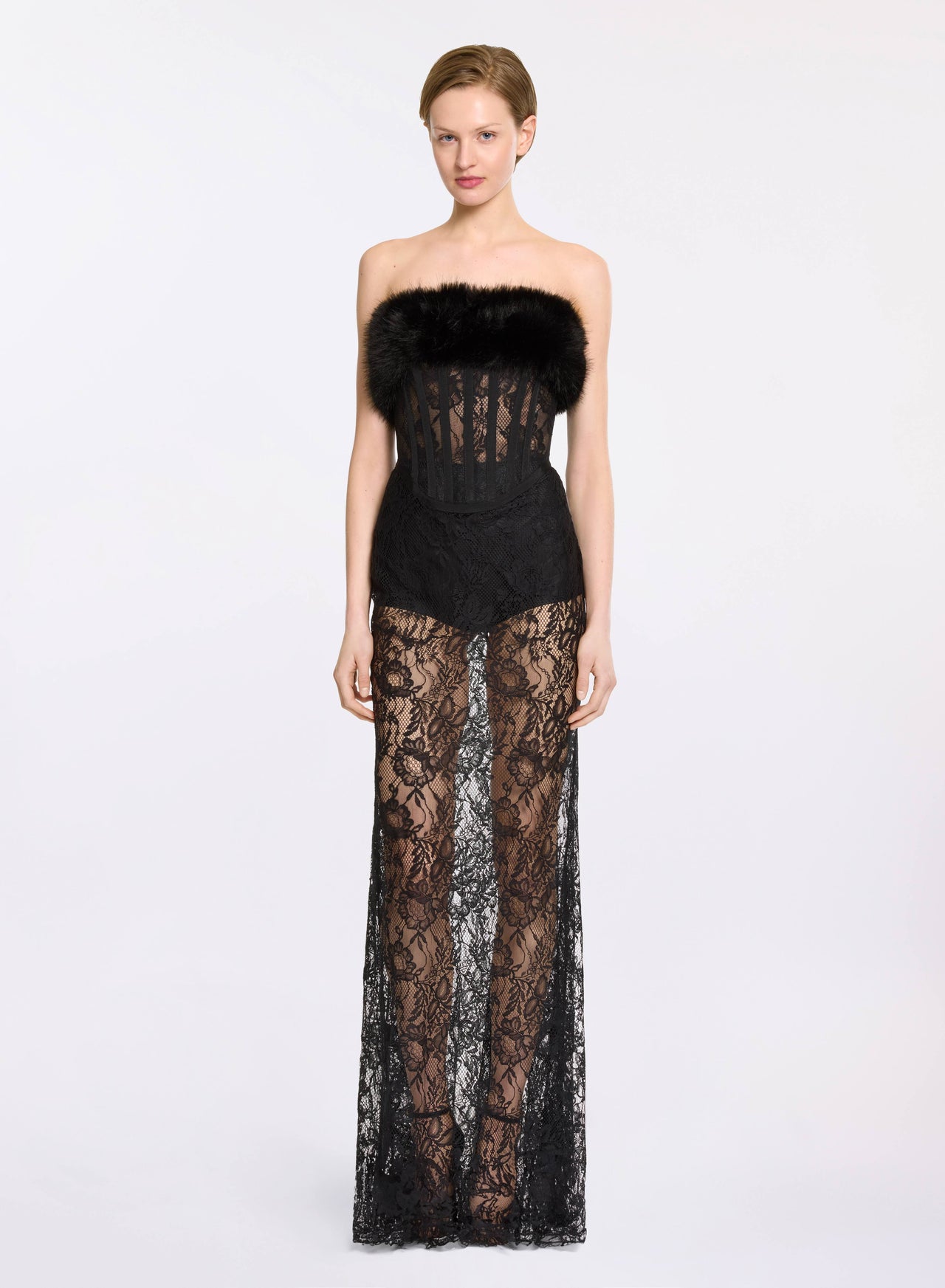 Lace and Fur Dress – ELIE SAAB