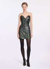 Sequin Heart-Shaped Short Dress