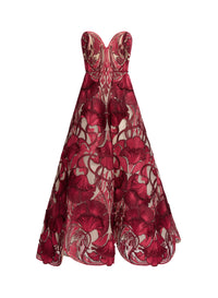 Sequin Embroidered Tulle Midi Dress