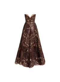 Sequin Embroidered Tulle Midi Dress