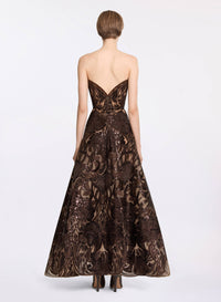 Sequin Embroidered Tulle Midi Dress