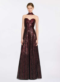 Sequin Embroidered Long Dress