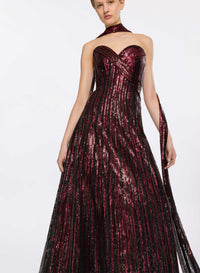 Sequin Embroidered Long Dress