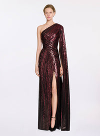 Asymmetrical Sequin Embroidered Dress
